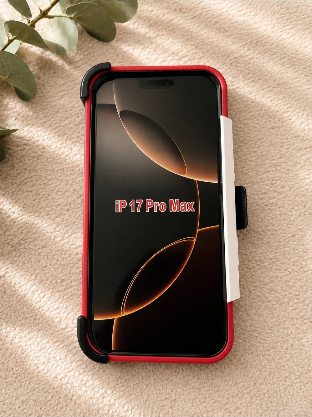 Red iPhone 17 Pro Max Protective Case with Card Holder